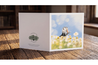 Puffin with Sand Eels greeting Card